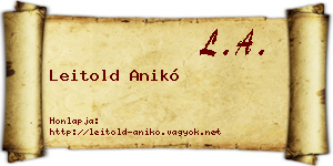 Leitold Anikó névjegykártya